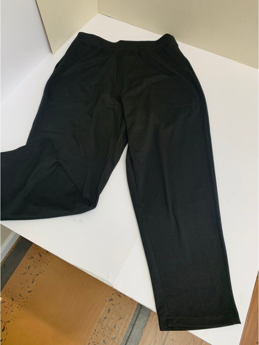 Woman Within 18W Petite Black Knit Pull-On Stretch Pants